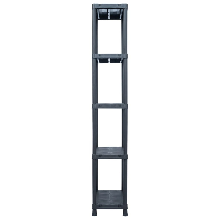 Opbergrekken 2 st 125 kg 60x30x180 cm kunststof zwart