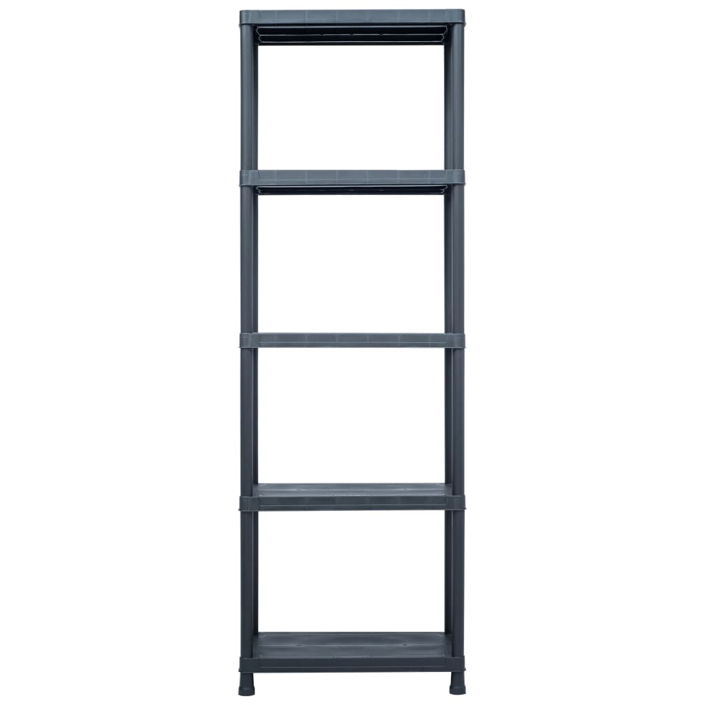 Opbergrekken 5 St 125 Kg Kunststof Zwart 60 x 30 x 180 cm