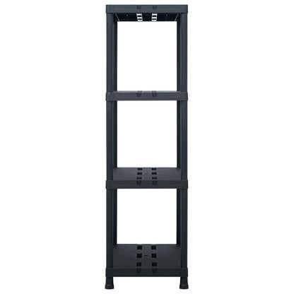 Opbergrekken 2 st 220 kg 90x40x138 cm kunststof zwart