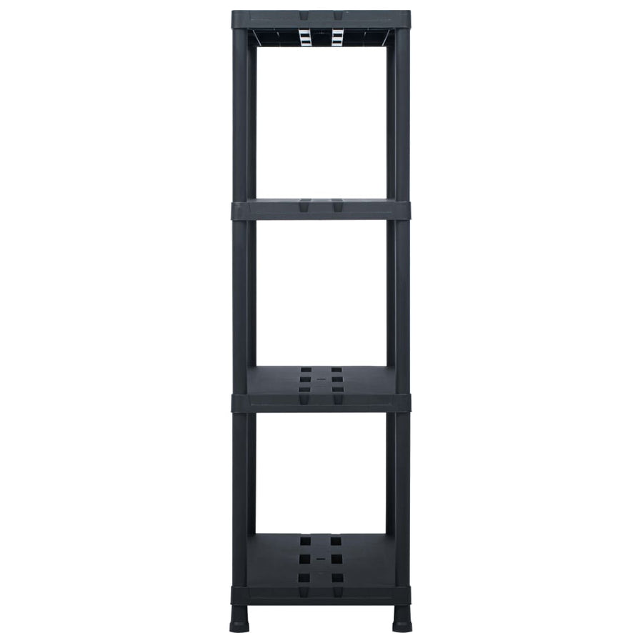 Opbergrekken 2 st 220 kg 90x40x138 cm kunststof zwart