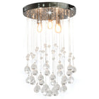 Plafondlamp kristallen kralen zilver 3xG9