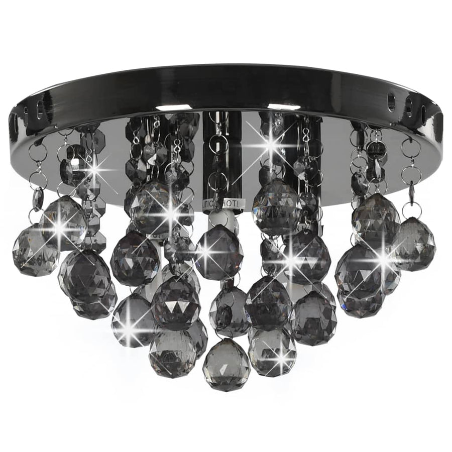 Plafondlamp Met Smoky Kralen Rond G9 Zwart