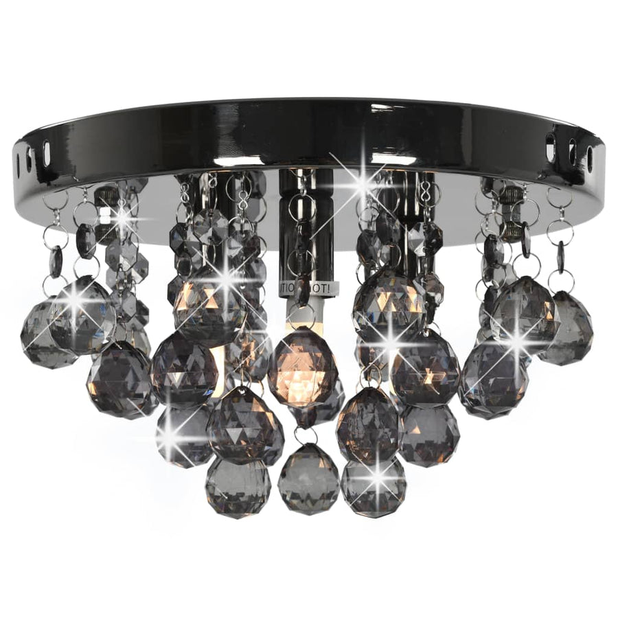 Plafondlamp Met Smoky Kralen Rond G9 Zwart