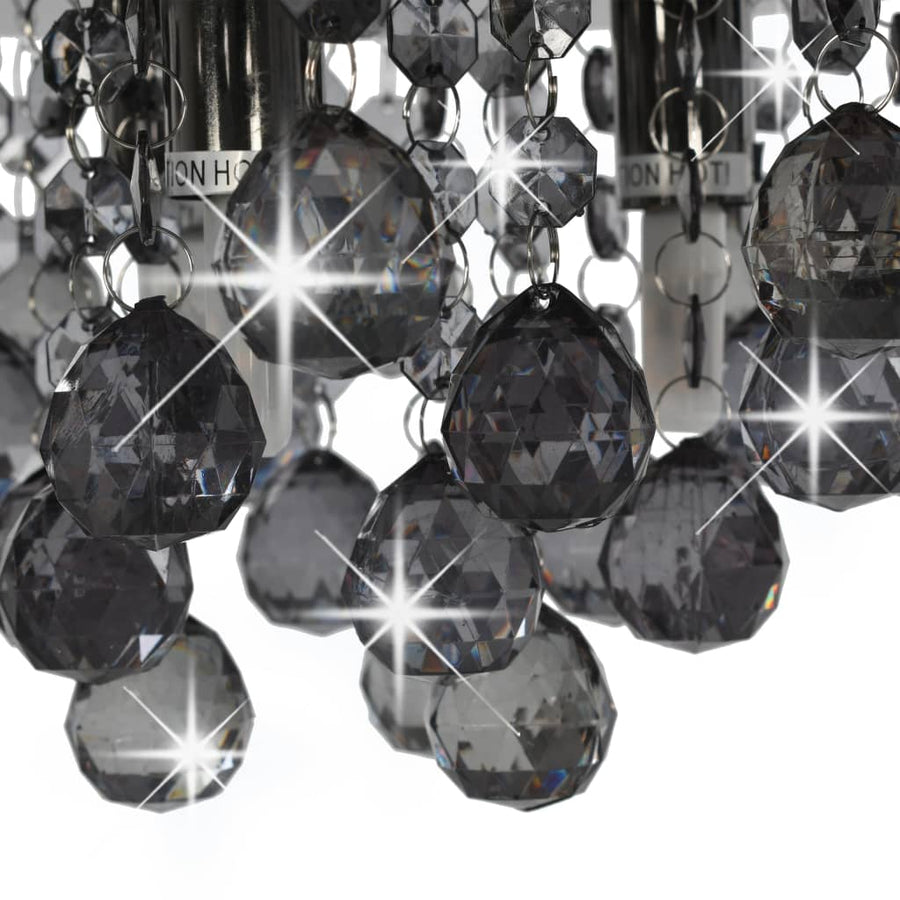 Plafondlamp Met Smoky Kralen Rond G9 Zwart