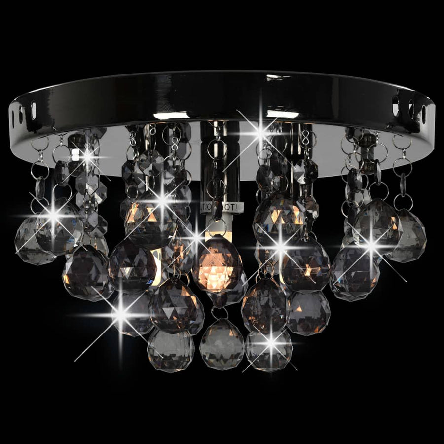 Plafondlamp Met Smoky Kralen Rond G9 Zwart