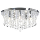 Plafondlamp rond 45 cm zilver metaal acryl