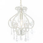 Plafondlamp kralen rond 24x32 cm E14 wit