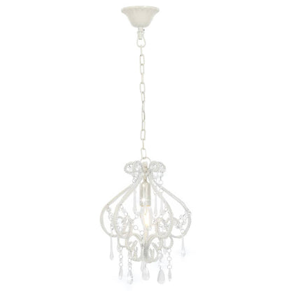 Plafondlamp Met Kralen Rond E4 Wit