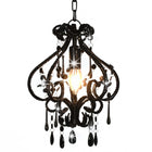 Plafondlamp kralen rond E14 zwart 24x32 cm