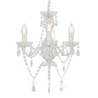 Kroonluchter kralen 3xE14 wit 36x42 cm