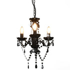 Beaded chandelier around 3xE14 black