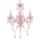 Chandelier with beads around 3xE14 pink