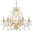Kroonluchter rond 6xE14 goud acryl