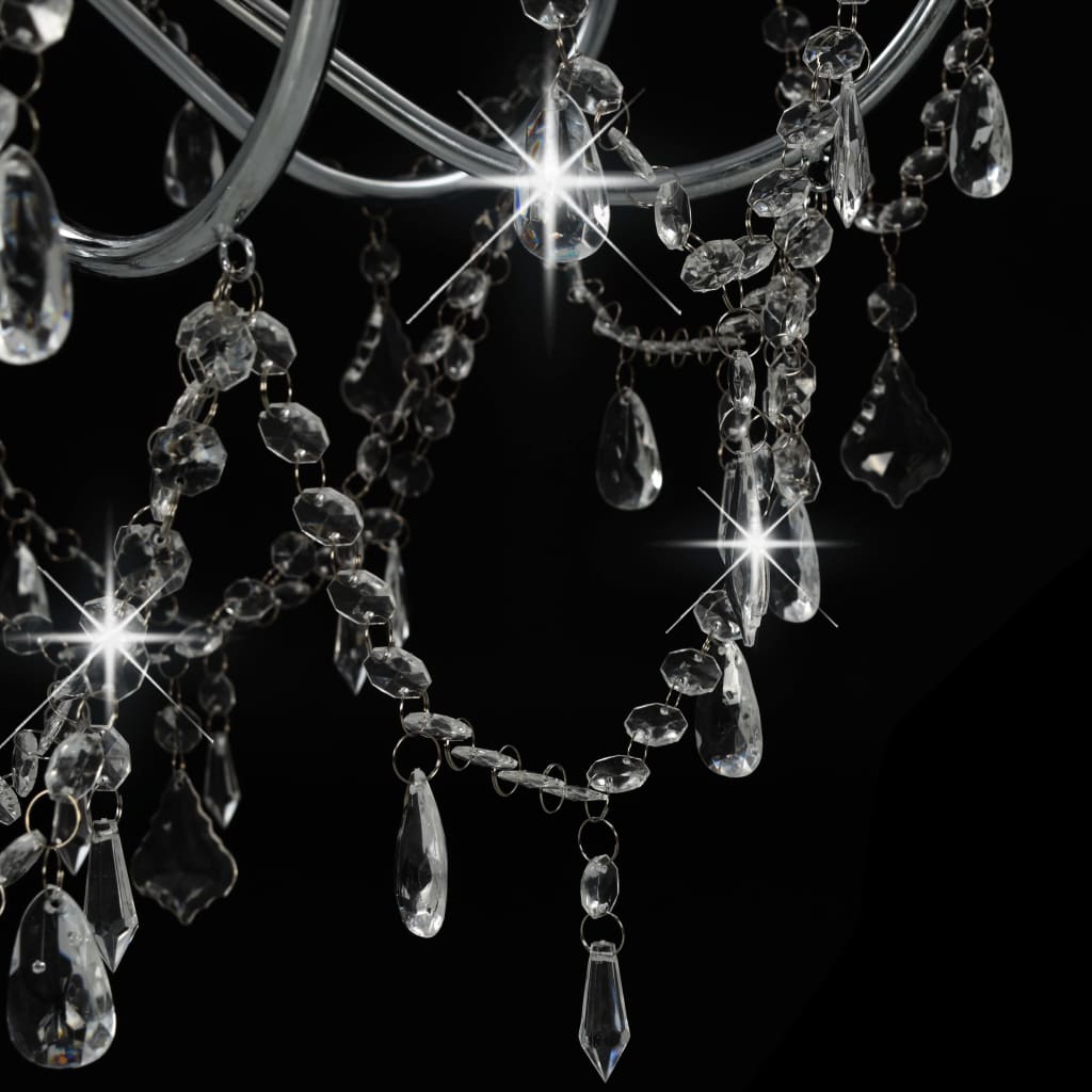 Kroonluchter Met Kralen 8Xe4 Kleurig Zilver