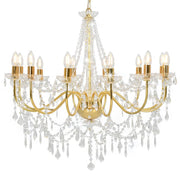 Kroonluchter met kralen 12xE14 80x75 cm goud