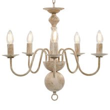 Kroonluchter 5Xe4 Antiek Wit