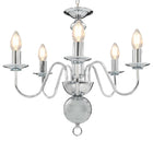 Kroonluchter 5xE14 zilver metaal 50x45 cm