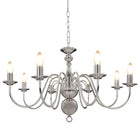 Kroonluchter 8xE14 zilver 80x45 cm