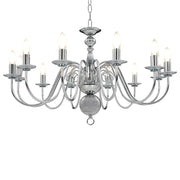 Kroonluchter 80x45 cm zilver metaal 12xE14