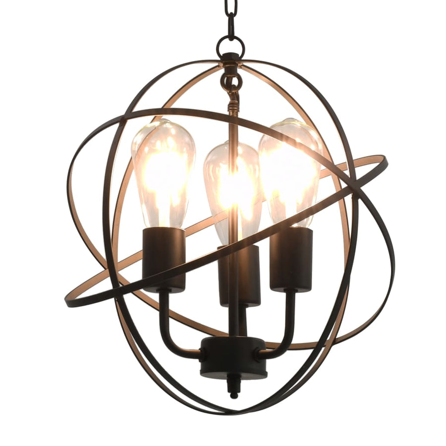 Hanglamp Rond 3Xe27 Zwart