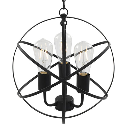 Hanglamp Rond 3Xe27 Zwart