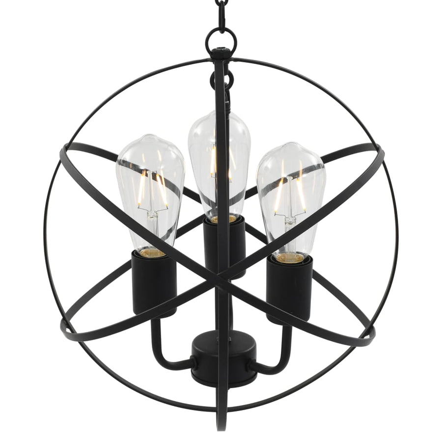 Hanglamp Rond 3Xe27 Zwart