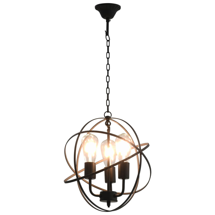 Hanglamp Rond 3Xe27 Zwart