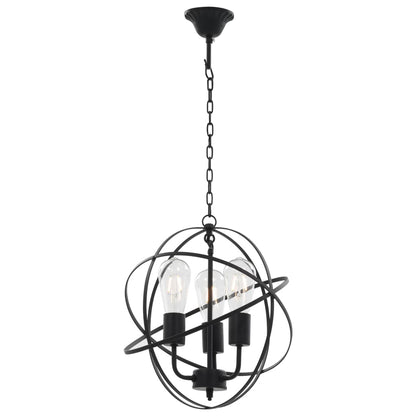 Hanglamp Rond 3Xe27 Zwart