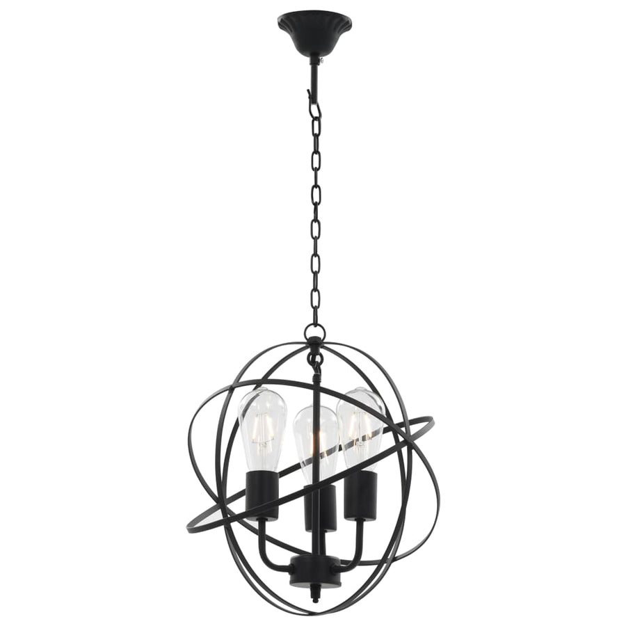 Hanglamp Rond 3Xe27 Zwart
