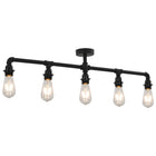 Plafondlamp 5xE27 metaal zwart 95x18 cm