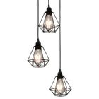 Plafondlamp 3xE27 zwart metaal 25x100 cm