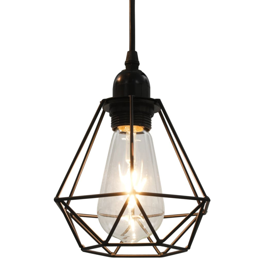 Plafondlamp Met Diamantvorm 3Xe27 Zwart
