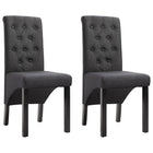 Eetkamerstoelen 2 st donkergrijs stof