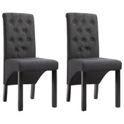 Eetkamerstoelen 2 st donkergrijs stof
