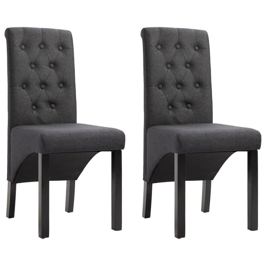 Eetkamerstoelen Stof 2 Donkergrijs