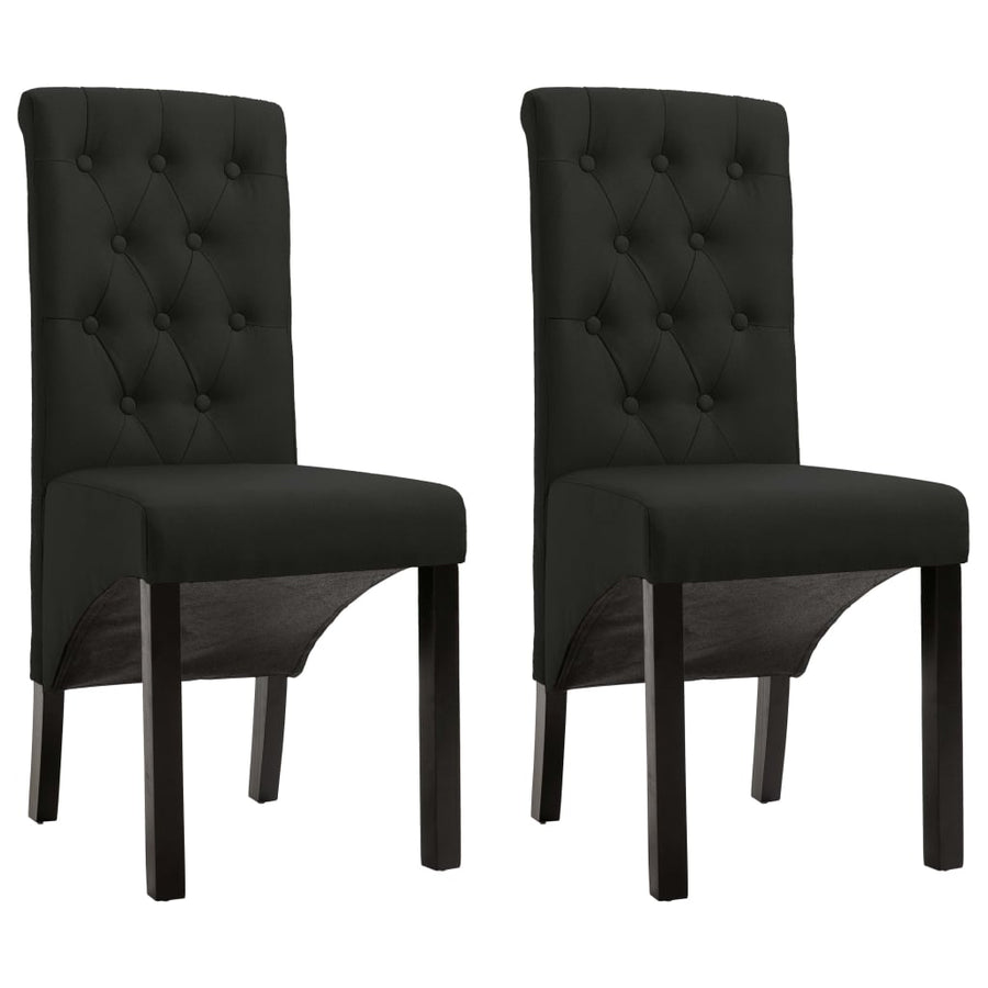 Eetkamerstoelen Stof 2 Zwart