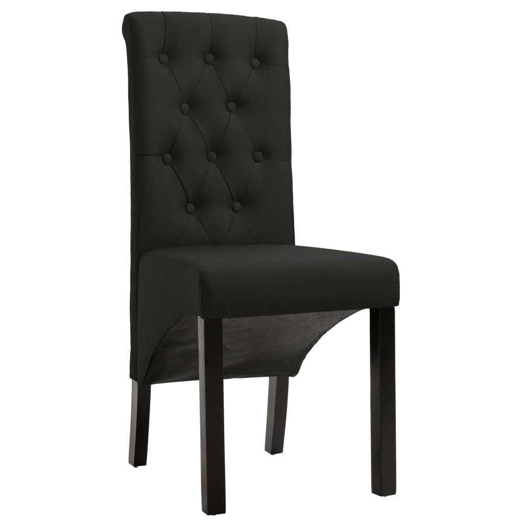 Eetkamerstoelen Stof 2 Zwart