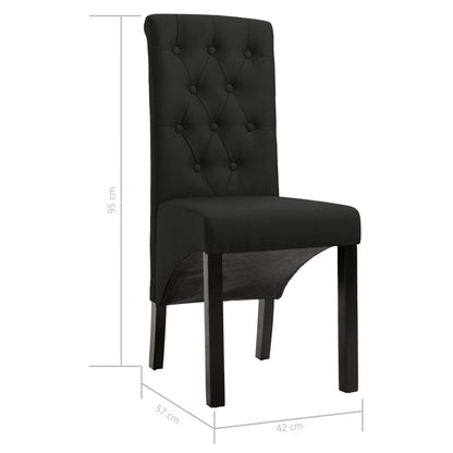 Eetkamerstoelen Stof 2 Zwart