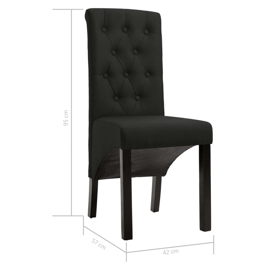 Eetkamerstoelen Stof 2 Zwart