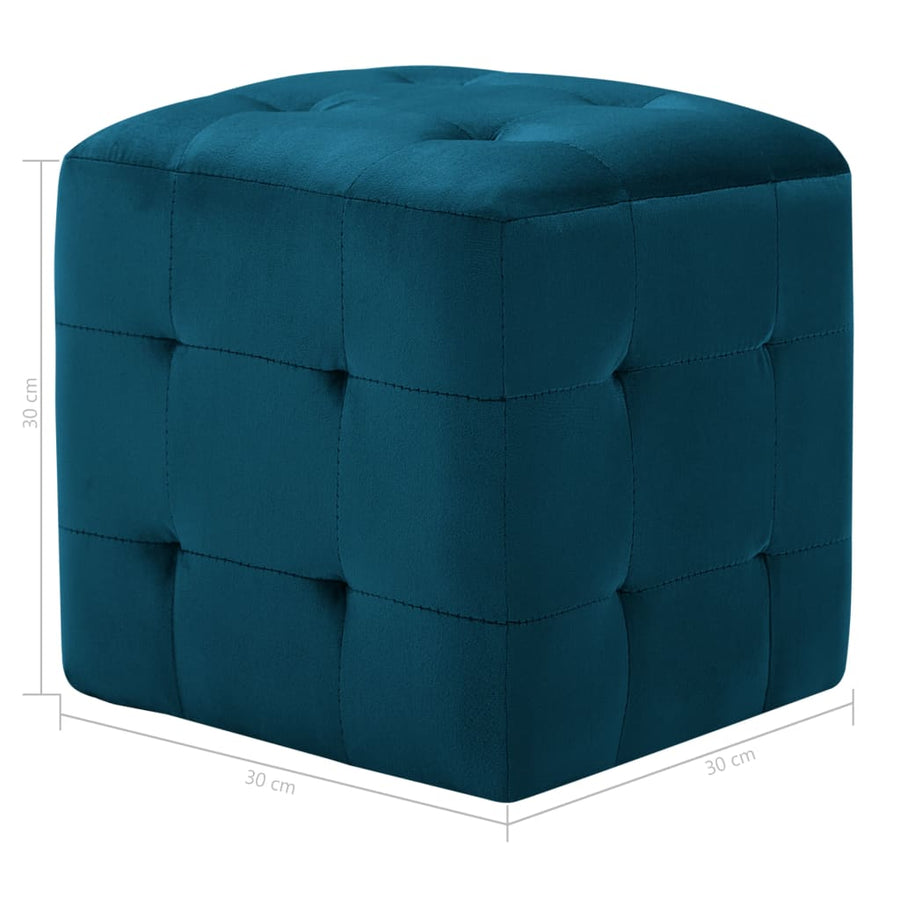Nachtkastjes 30X30X30 Cm Fluweel Blauw
