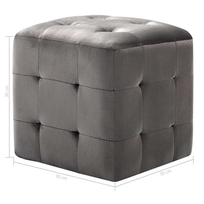 Nachtkastjes 30X30X30 Cm Fluweel Grijs
