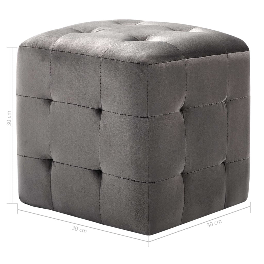Nachtkastjes 30X30X30 Cm Fluweel Grijs