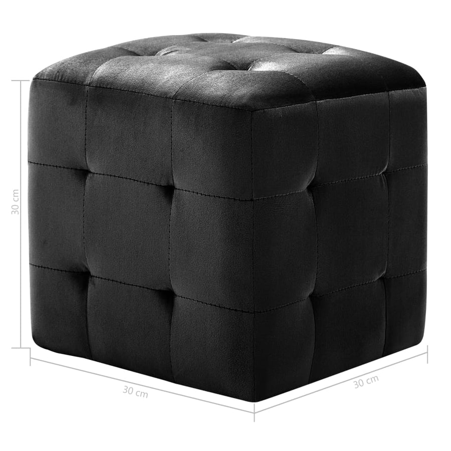 Nachtkastjes 30X30X30 Cm Fluweel Zwart