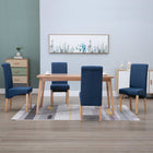 Eetkamerstoelen 4 stuks stof blauw