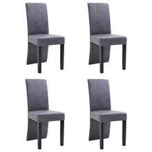 Eetkamerstoelen 4 st kunstsuède grijs