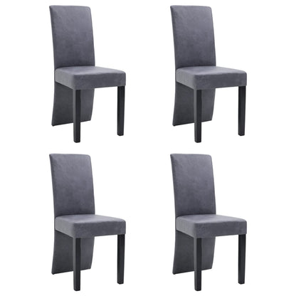 Eetkamerstoelen 4 st kunstsuède grijs