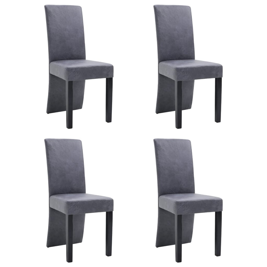 Eetkamerstoelen 4 st kunstsuède grijs