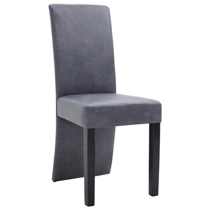 Eetkamerstoelen 4 st kunstsuède grijs