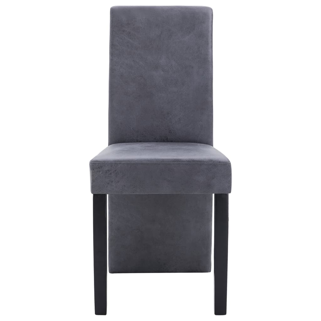 Eetkamerstoelen 4 st kunstsuède grijs