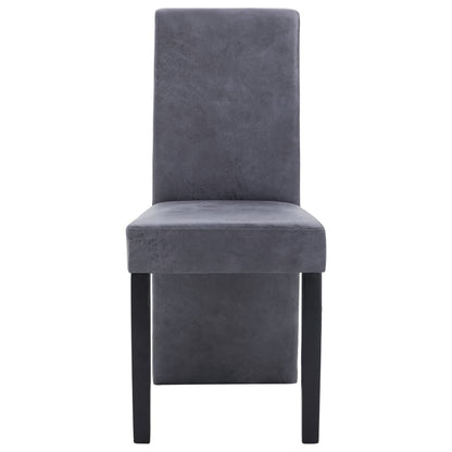 Eetkamerstoelen 4 st kunstsuède grijs